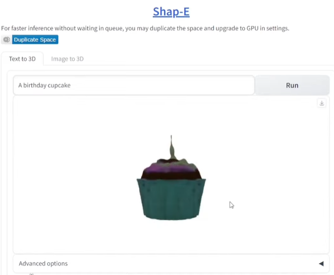 Shap-E生成3D模型模擬器(取自Hugging Face Shap-E模擬器)