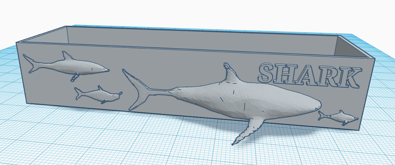 SHARK筆筒(取自Tinkercad官網)